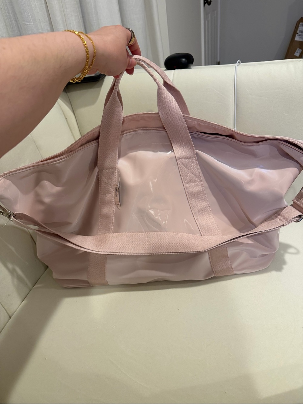 Victorias Secret Pink Metallic Weekender Bag - Picture 4 of 6